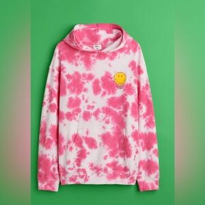 💵H&M x Smiley Pink Tie-Dye Hoodie Size Medium